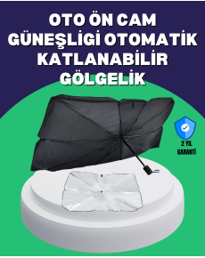 Şemsiye Tasarımlı Katlanabilir Araç Güneşliği – Geniş Uyumlu, UV Koruma
