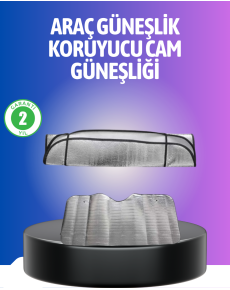 Metalize Reflektör Yüzeyli UV Koruyucu Araç Güneşliği – Serin ve Güvenli Sürüşler İçin