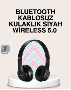 Bluetooth 5.0 Kablosuz Kulak Üstü Kulaklık | Stereo Ses ve Katlanabilir Tasarım