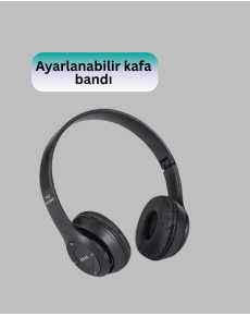 Ayarlanabilir Baş Bandı ve Yumuşak Kulak Yastıklı Bluetooth Kulaklık